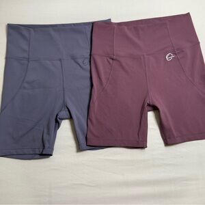 Women's gym Biker Shorts - Gray and Maroon #27